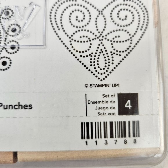 Stampin Up Polka Dot Punches Set Rubber Stamps Wood Mount Scrapbooking Craft - Picture 4 of 7